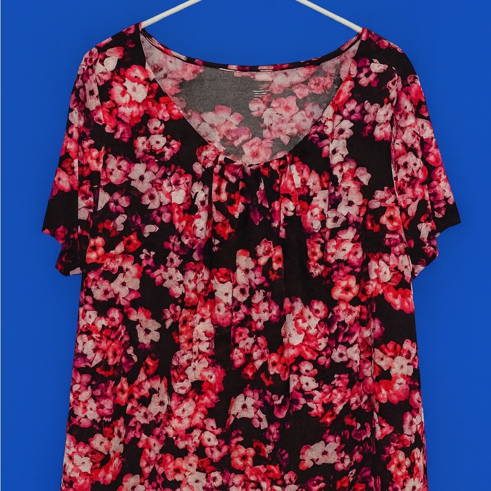 Worthington Woman Floral Women's Blouse - Pink and Black